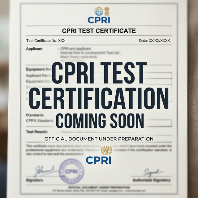 CPRI TEST CERTIFICATE