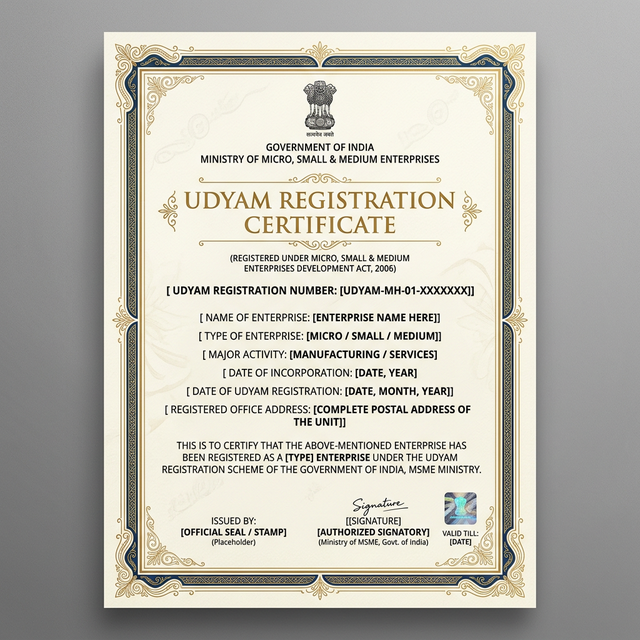 UDYAM REGISTRATION CERTIFICATE